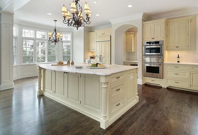 close-up of textured laminate flooring in a kitchen in Treasure Island, FL